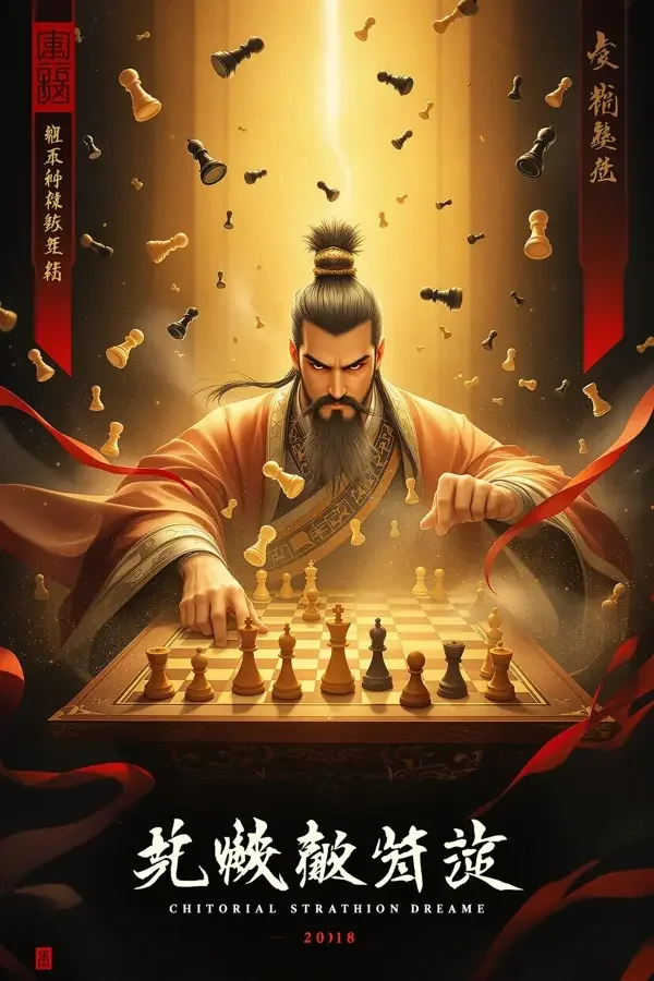墨青棋局 - 免费电影网 权谋剧集墨青棋局海报,烛光下的围棋棋盘与墨青色调的宫廷剪影